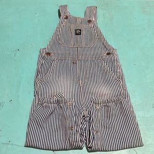 Oshkosh 18M Baby Knit-Like Denim Hickory Stripe Overalls